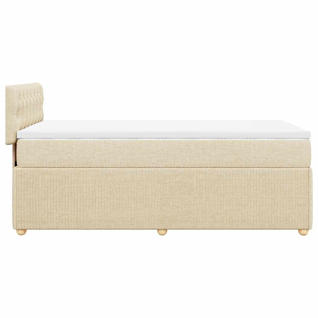Giroletto a Molle con Materasso Crema 80x200 cm inTessuto