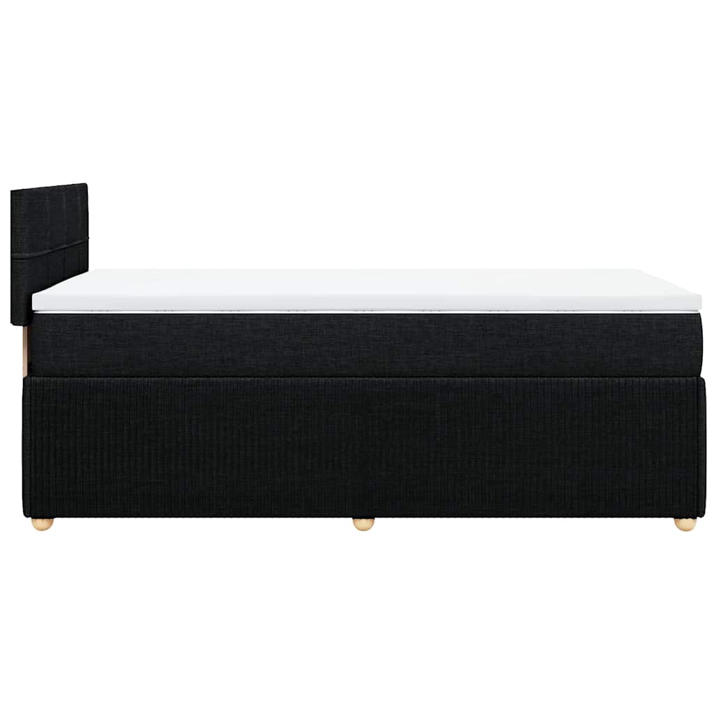 Giroletto a Molle con Materasso Nero 90x200 cm in Tessuto