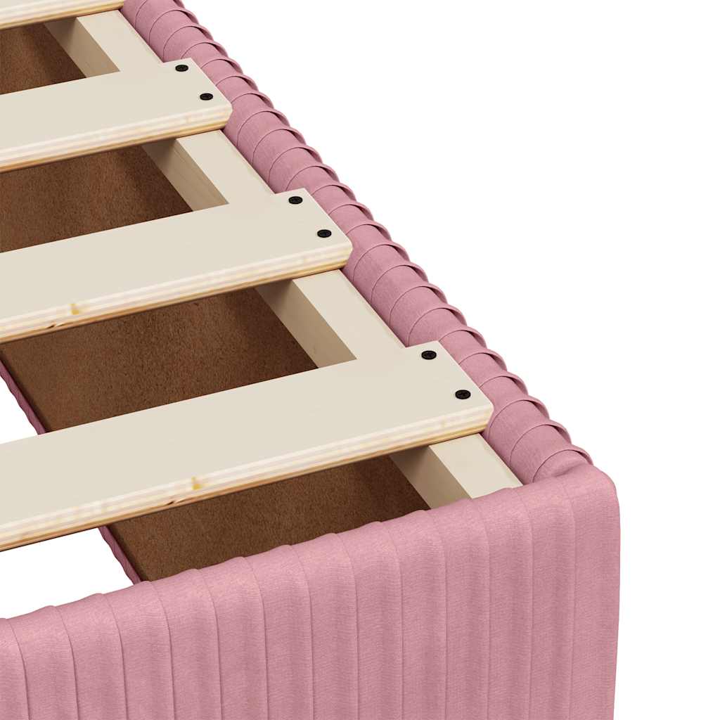 Giroletto a Molle con Materasso Rosa 90x200 cm in Velluto | homemem39