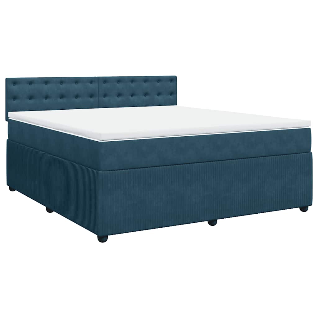 Giroletto a Molle con Materasso Blu 180x200 cm in Velluto | homemem39