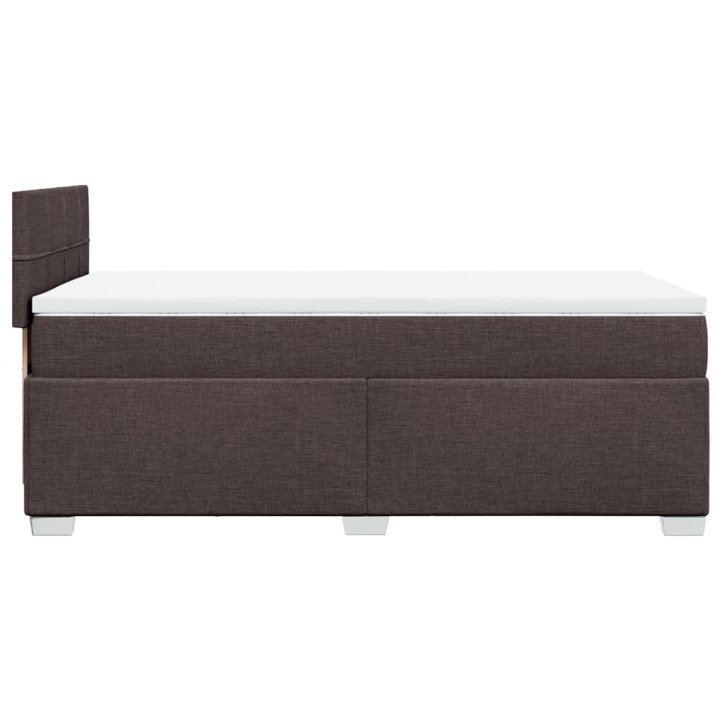 Giroletto a Molle con Materasso Marrone Scuro 80x200 cm Tessuto | homemem39