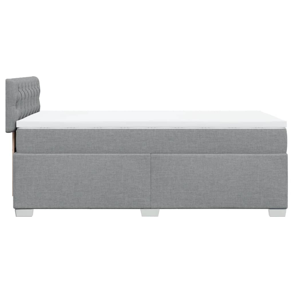 Giroletto a Molle con Materasso Grigio Chiaro 90x200 cm Tessuto | homemem39