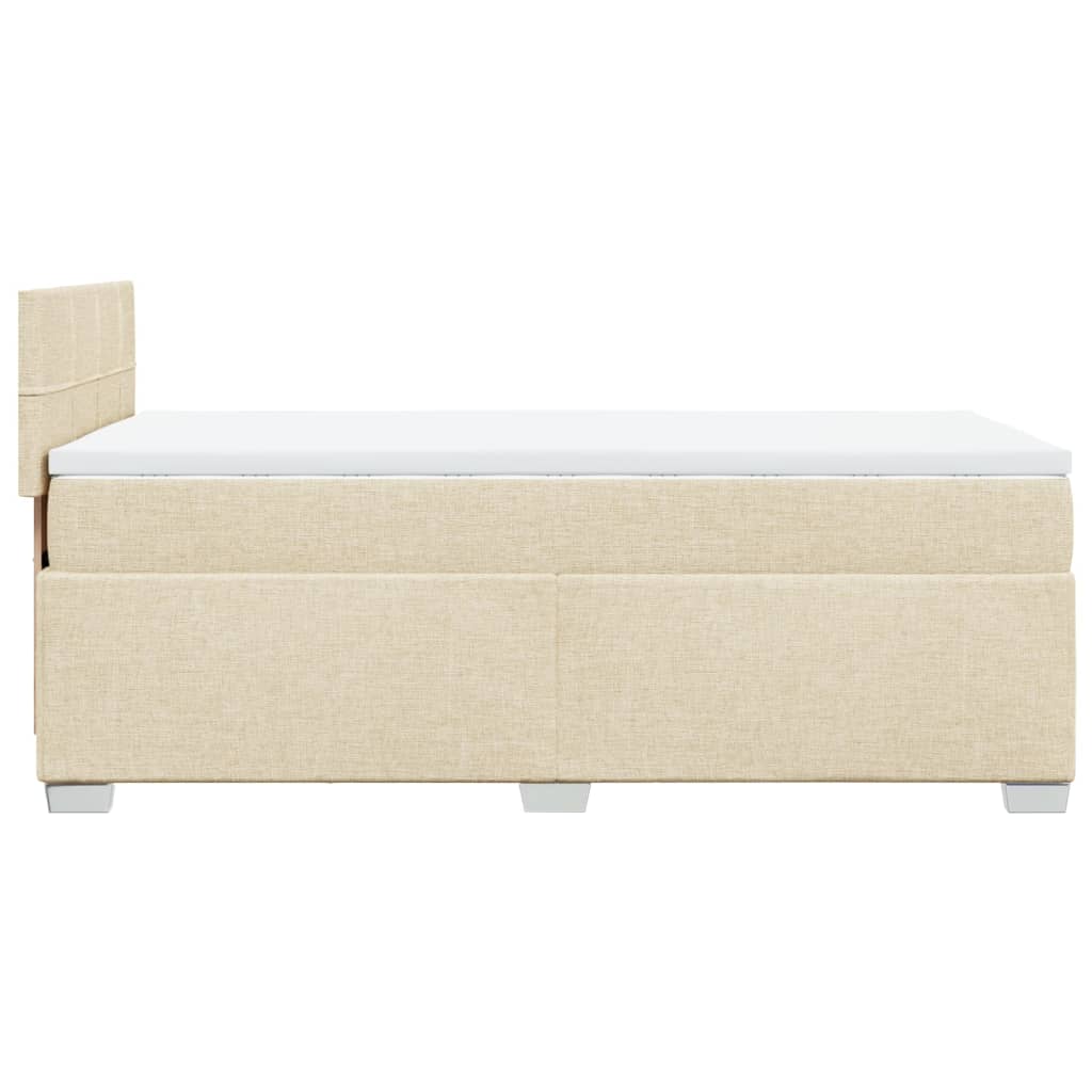 Giroletto a Molle con Materasso Crema 100x200 cm in Tessuto | homemem39