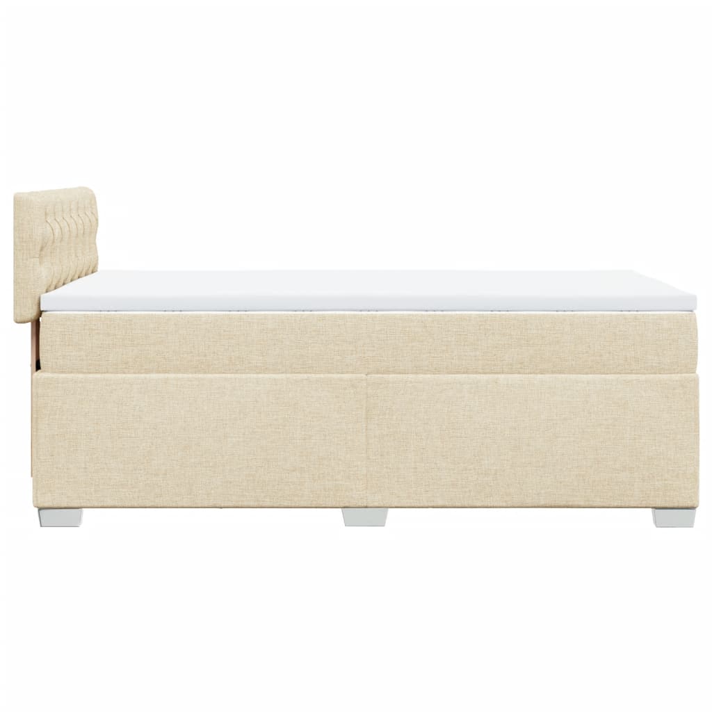 Giroletto a Molle con Materasso Crema 100x200 cm in Tessuto | homemem39