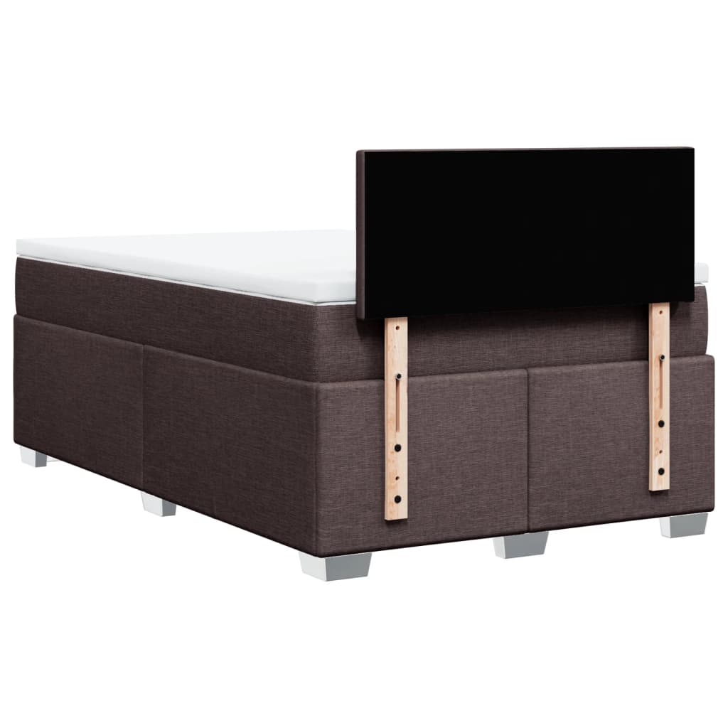 Giroletto a Molle con Materasso Marrone Scuro 120x190cm Tessuto