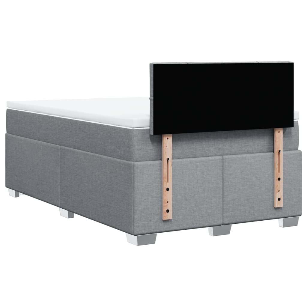 Giroletto a Molle con Materasso Grigio Chiaro 120x190cm Tessuto