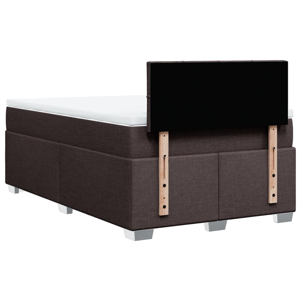 Giroletto a Molle con Materasso Marrone Scuro 120x190cm Tessuto