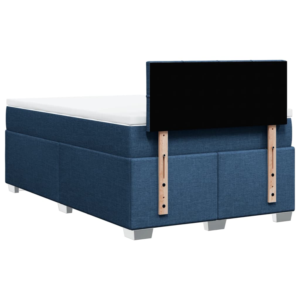Giroletto a Molle con Materasso Blu 120x200 cm in Tessuto