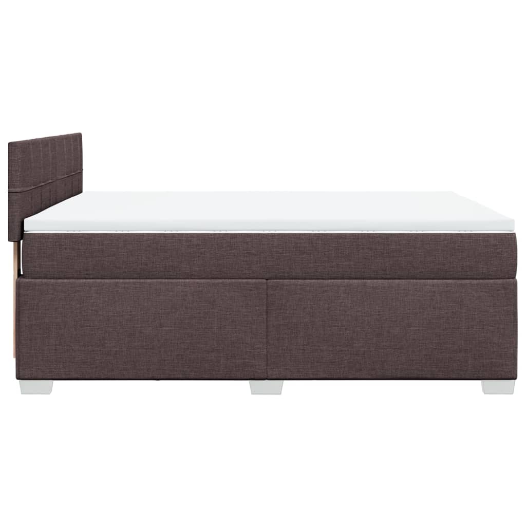Giroletto a Molle con Materasso Marrone Scuro 140x190cm Tessuto | homemem39
