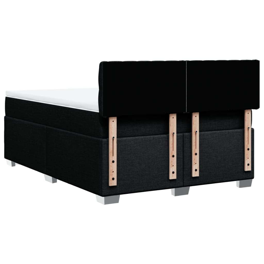 Giroletto a Molle con Materasso Nero 140x190 cm in Tessuto