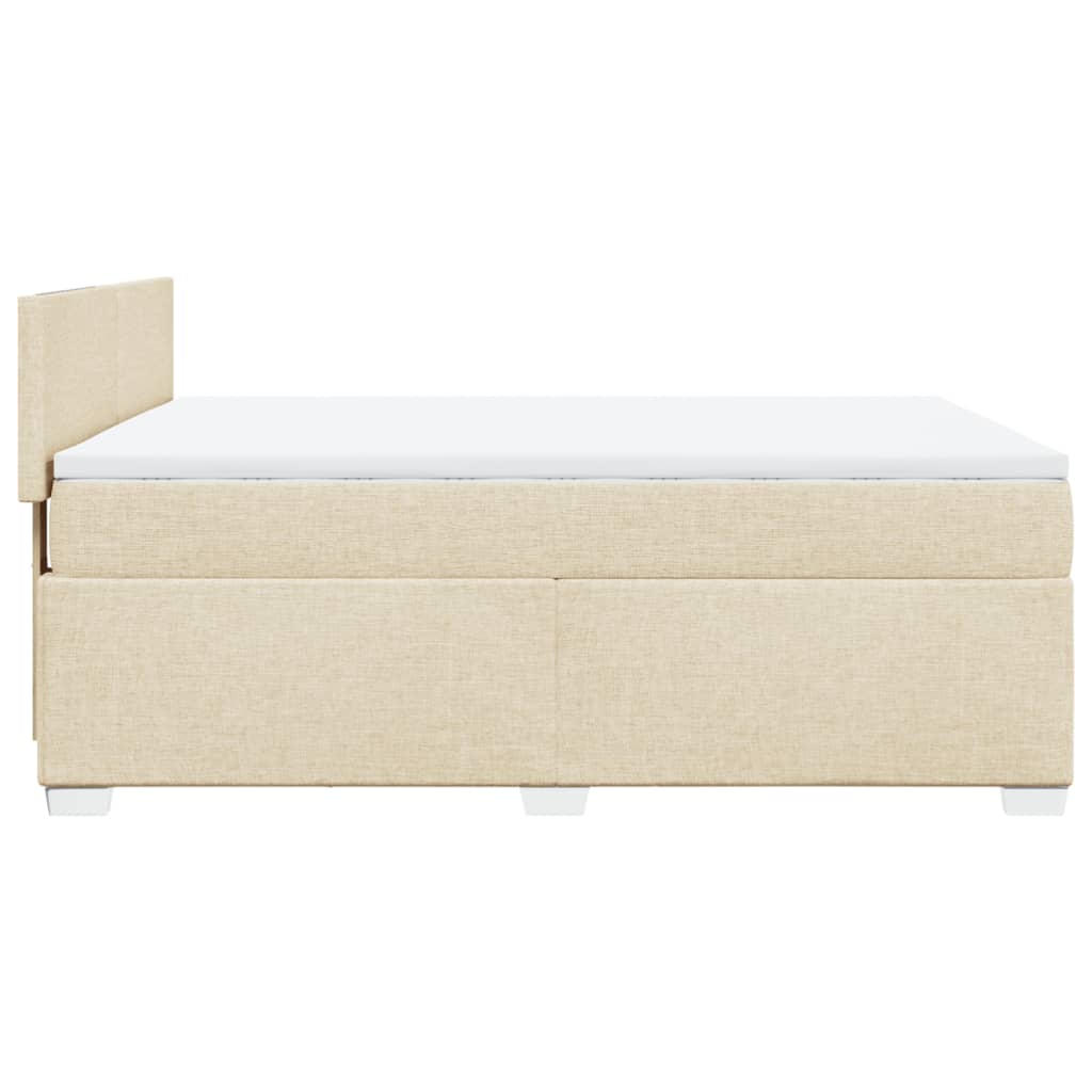 Giroletto a Molle con Materasso Crema 140x200 cm in Tessuto | homemem39