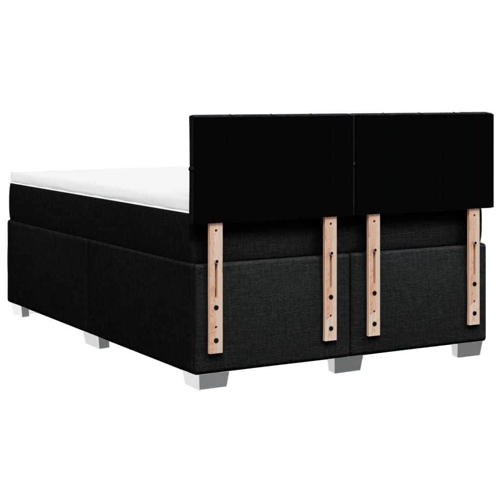 Giroletto a Molle con Materasso Nero 140x200 cm in Tessuto