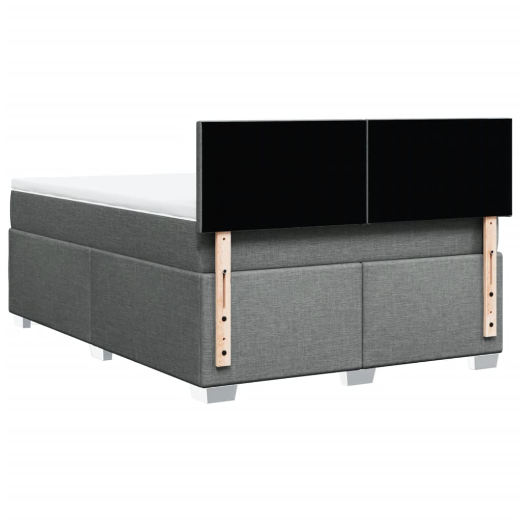 Giroletto a Molle con Materasso Grigio Scuro 160x200 cm Tessuto