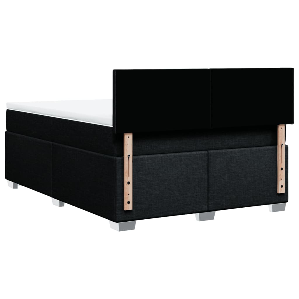 Giroletto a Molle con Materasso Nero 160x200 cm in Tessuto