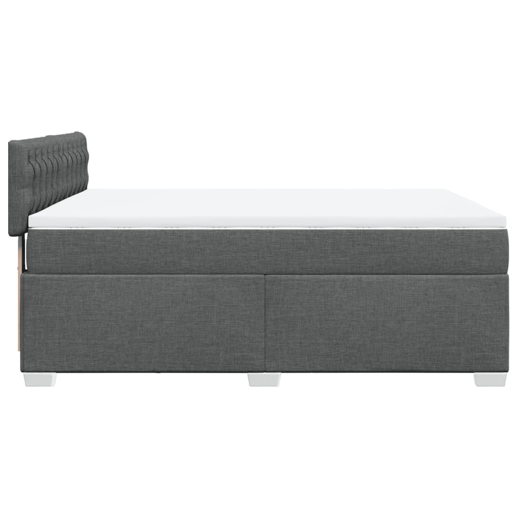 Giroletto a Molle con Materasso Grigio Scuro 160x200 cm Tessuto | homemem39