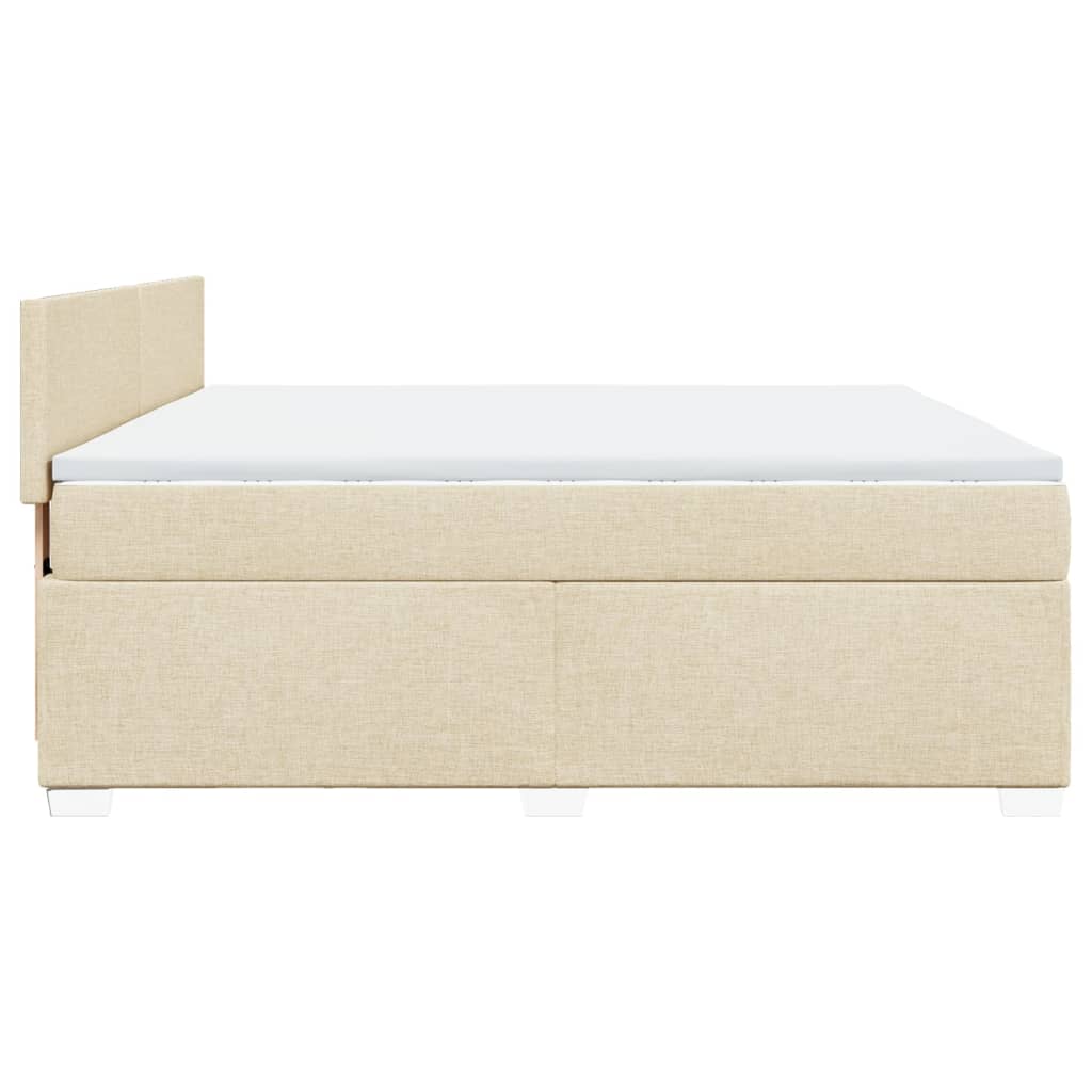 Giroletto a Molle con Materasso Crema 180x200 cm in Tessuto | homemem39