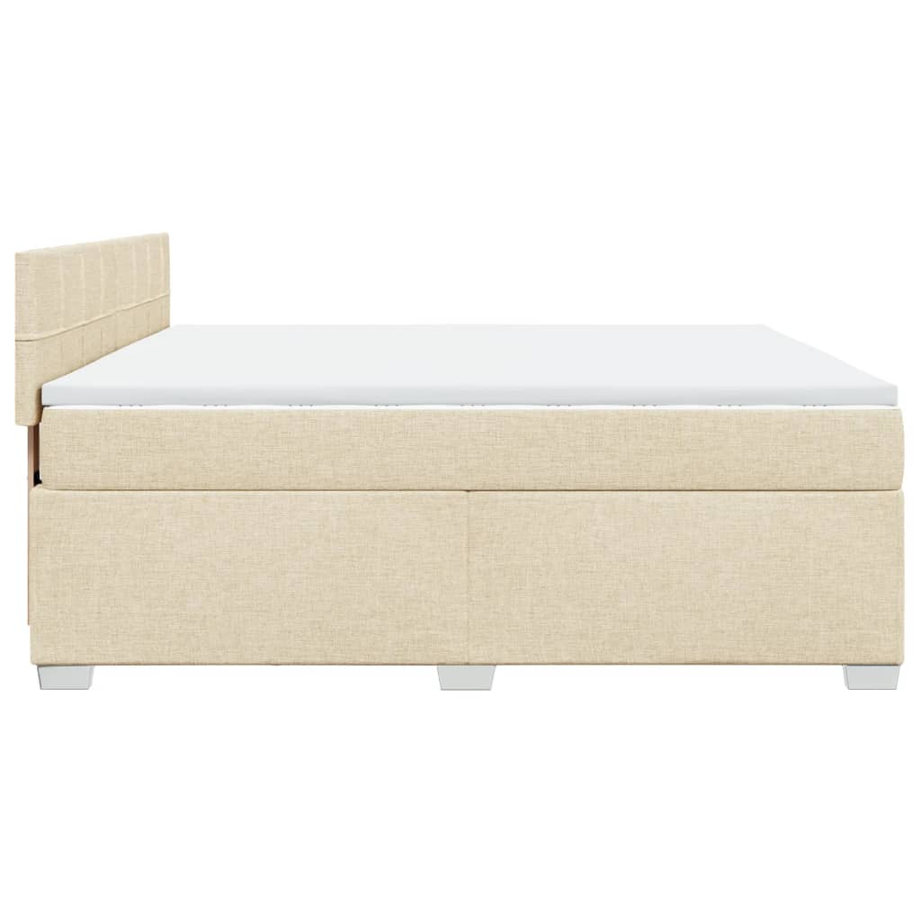 Giroletto a Molle con Materasso Crema 180x200 cm in Tessuto