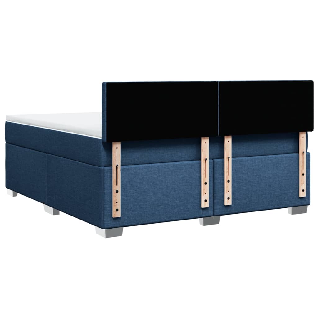 Giroletto a Molle con Materasso Blu 180x200 cm in Tessuto