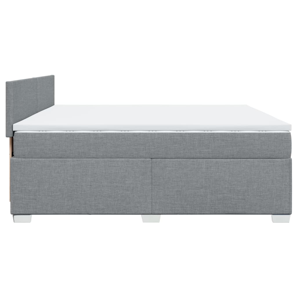 Giroletto a Molle con Materasso Grigio Chiaro 200x200cm Tessuto | homemem39
