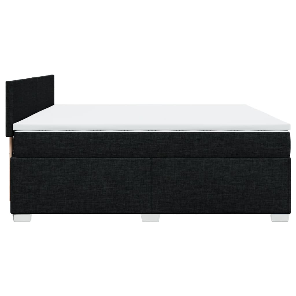 Giroletto a Molle con Materasso Nero 200x200 cm in Tessuto | homemem39