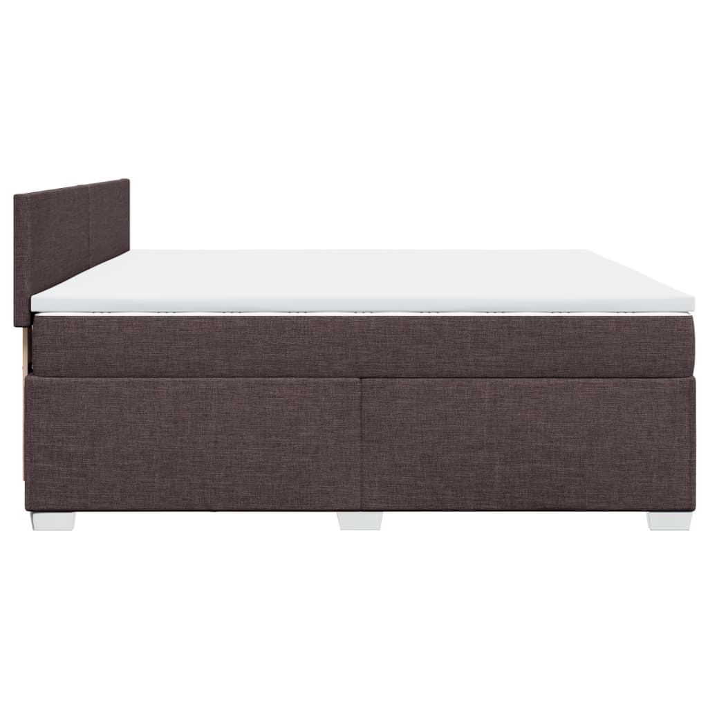 Giroletto a Molle con Materasso Marrone Scuro 200x200cm Tessuto | homemem39