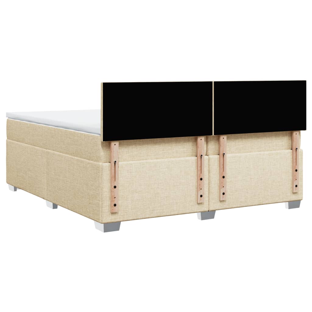 Giroletto a Molle con Materasso Crema 200x200 cm in Tessuto