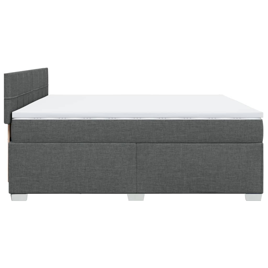 Giroletto a Molle con Materasso Grigio Scuro 200x200 cm Tessuto | homemem39