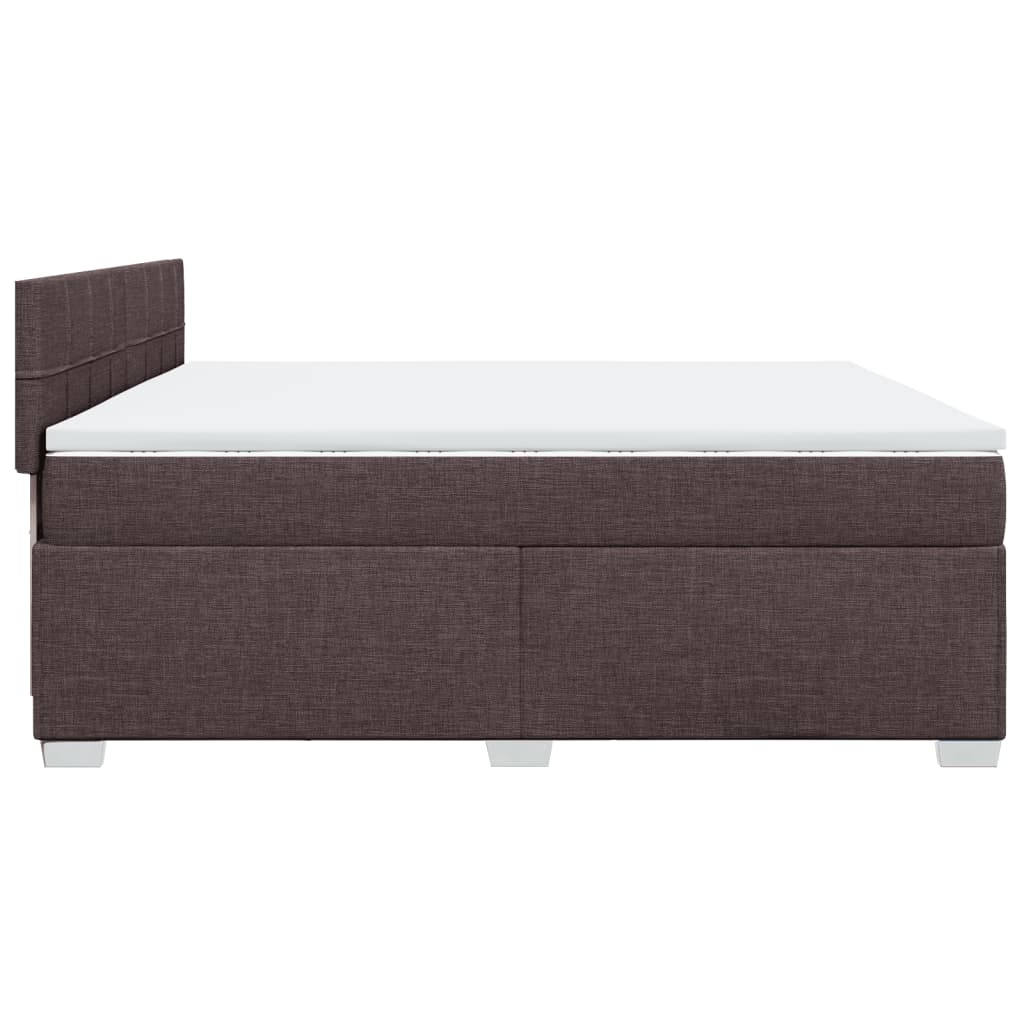 Giroletto a Molle con Materasso Marrone Scuro 200x200cm Tessuto | homemem39