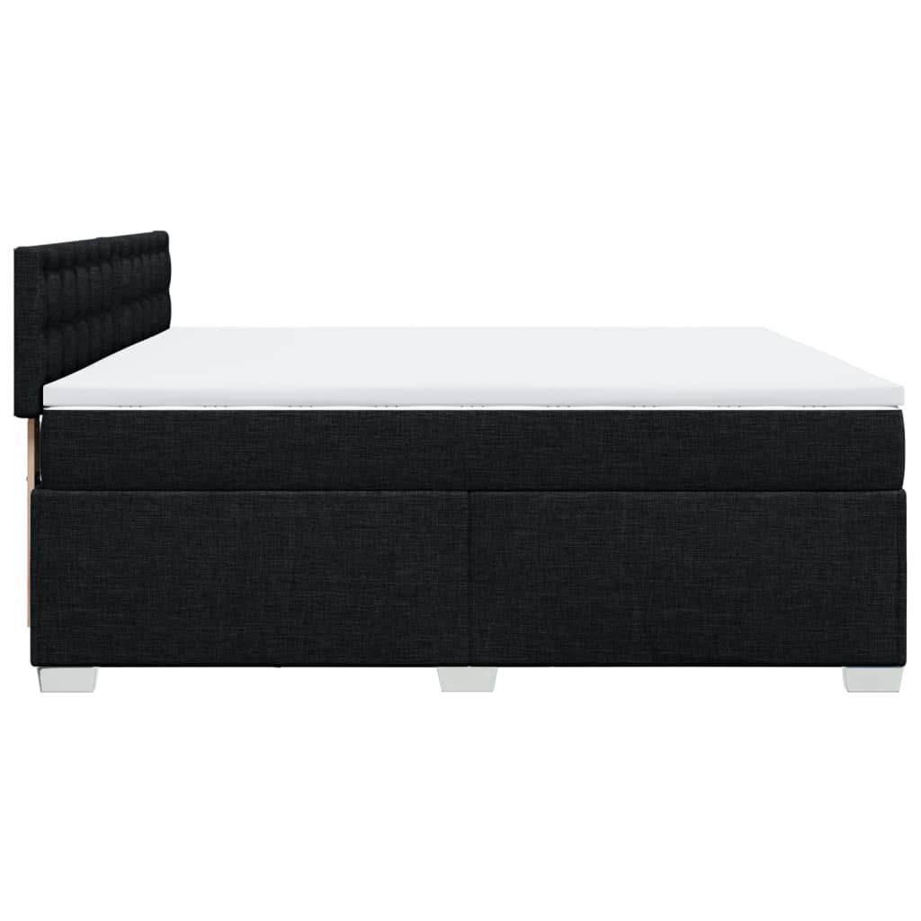 Giroletto a Molle con Materasso Nero 200x200 cm in Tessuto | homemem39