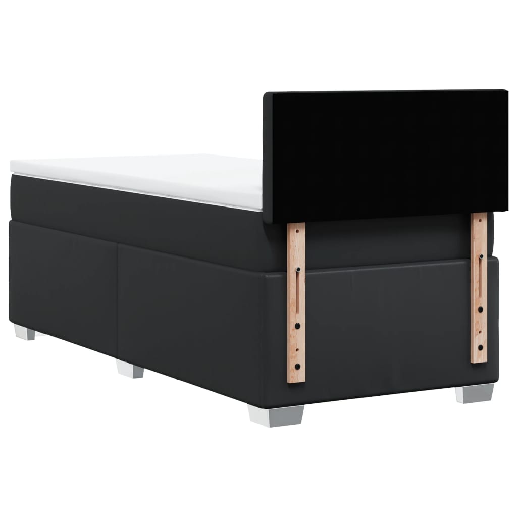 Giroletto a Molle con Materasso Nero 90x190 cm in Similpelle | homemem39