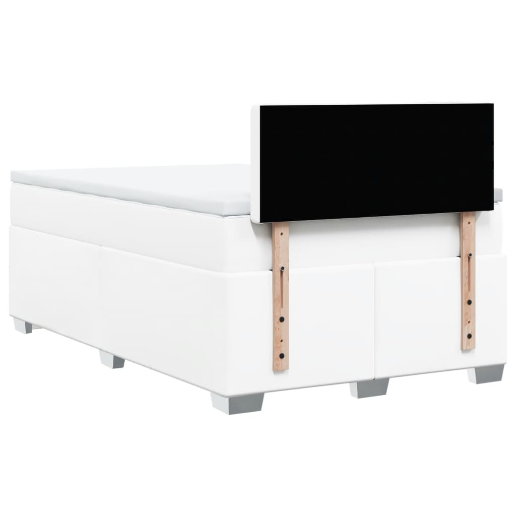 Giroletto a Molle con Materasso Bianco 120x190 cm in Similpelle