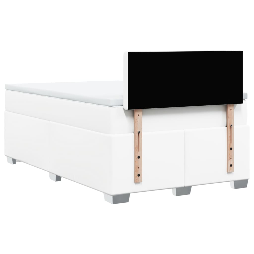 Giroletto a Molle con Materasso Bianco 120x200 cm in Similpelle