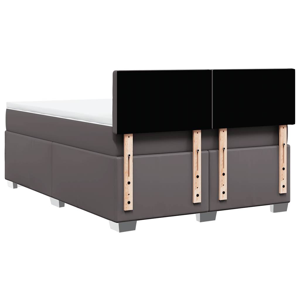 Giroletto a Molle con Materasso Grigio 140x190 cm in Similpelle | homemem39