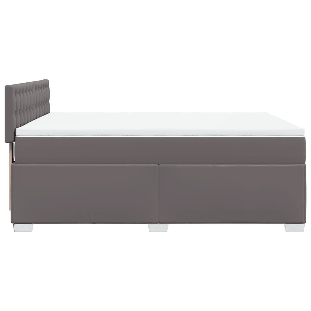 Giroletto a Molle con Materasso Grigio 140x200 cm in Similpelle | homemem39