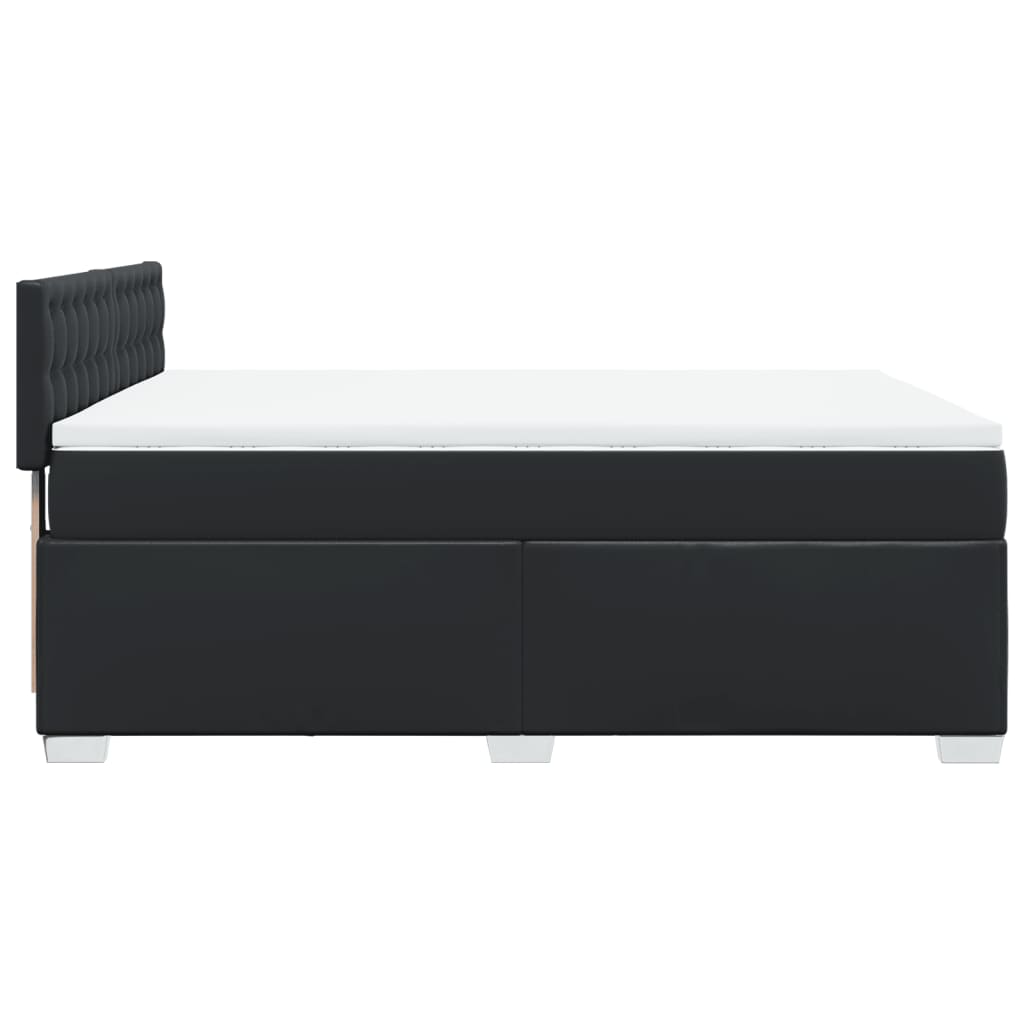 Giroletto a Molle con Materasso Nero 160x200 cm in Similpelle | homemem39
