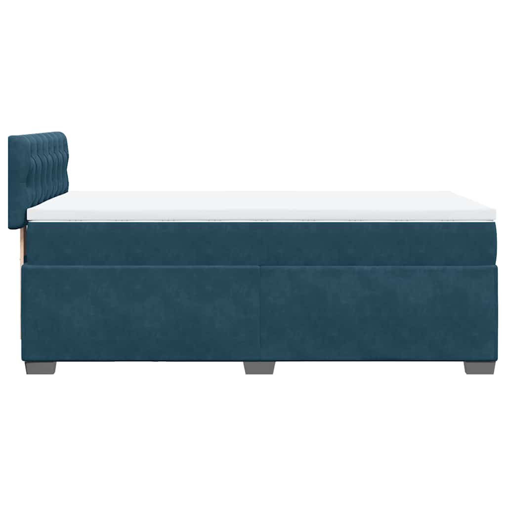 Giroletto a Molle con Materasso Blu 80x200 cm in Velluto