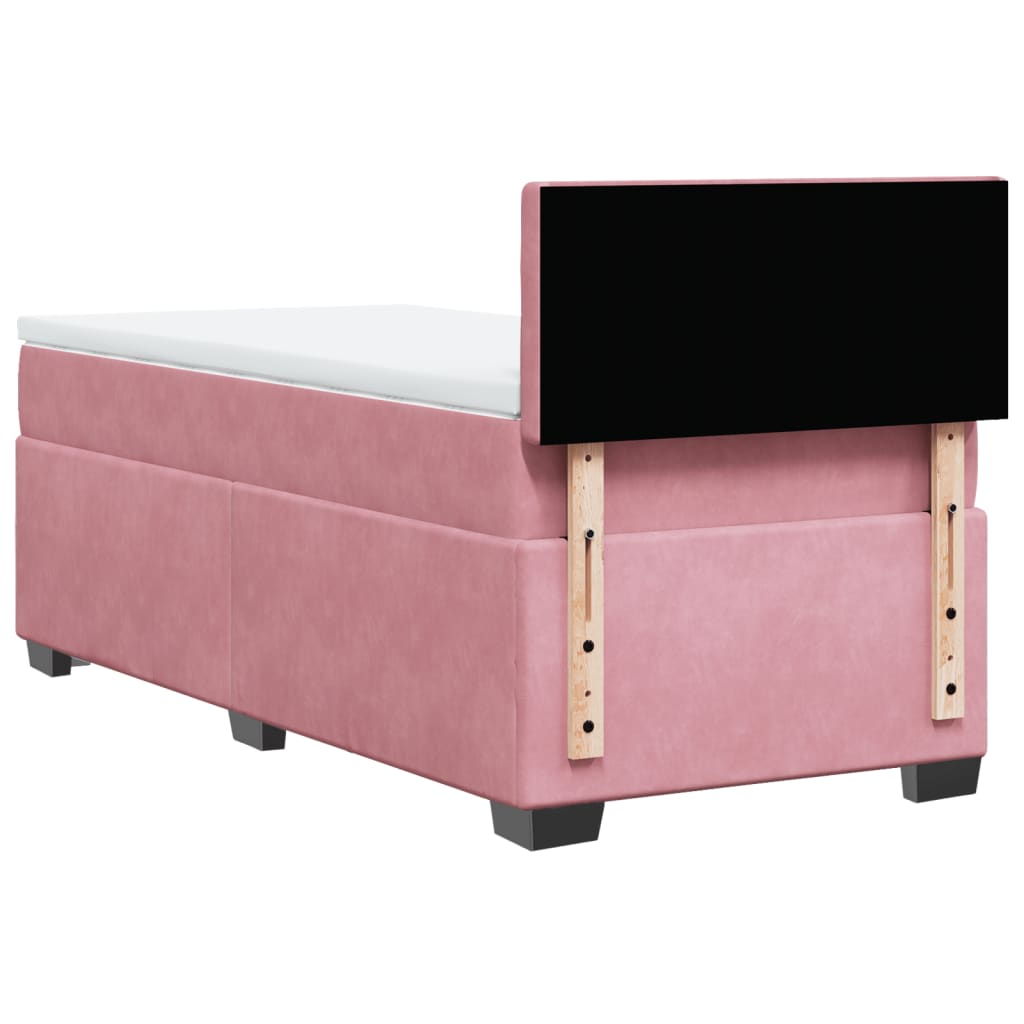 Giroletto a Molle con Materasso Rosa 80x200 cm in Velluto