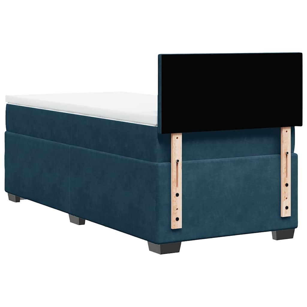 Giroletto a Molle con Materasso Blu 100x200 cm in Velluto