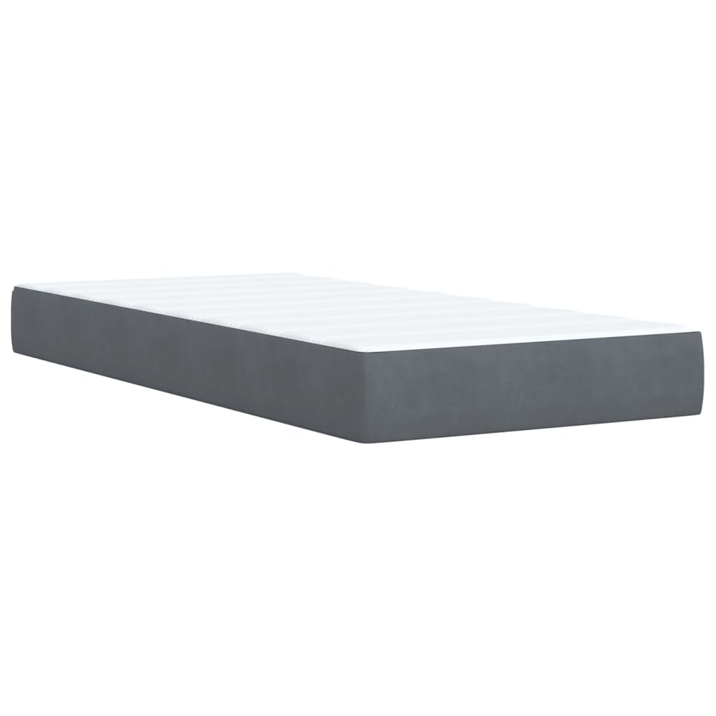 Giroletto a Molle con Materasso Grigio Scuro 100x200 cm Velluto | homemem39