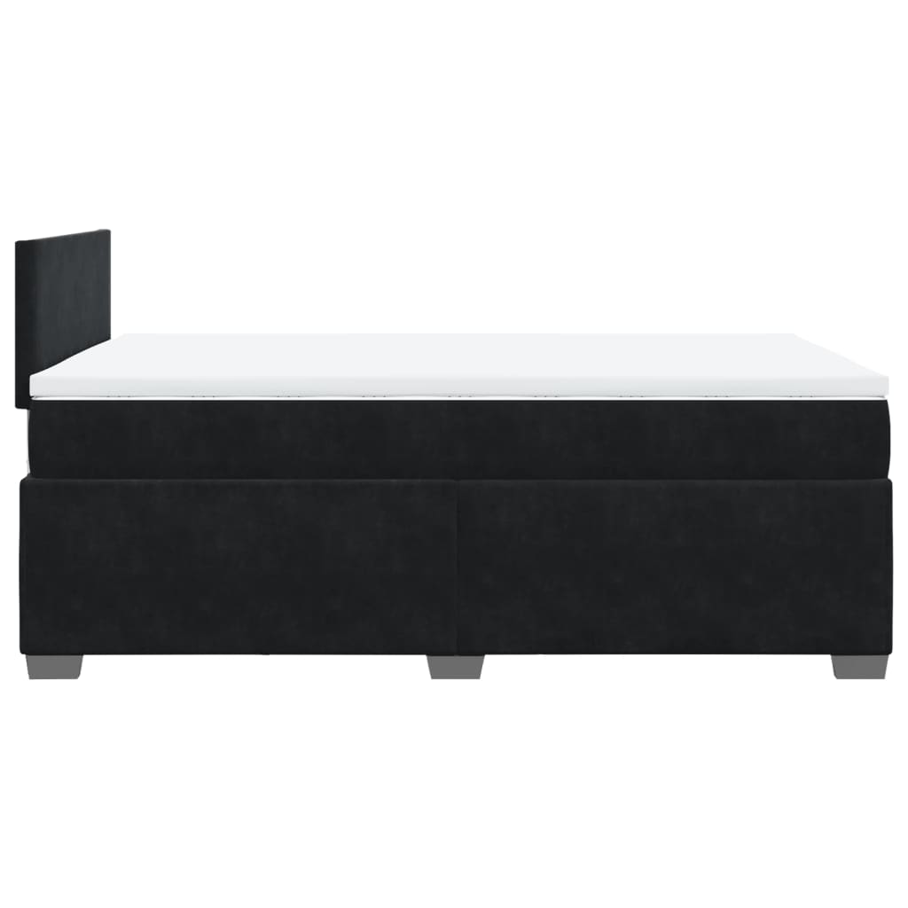 Giroletto a Molle con Materasso Nero 120x190 cm in Velluto | homemem39