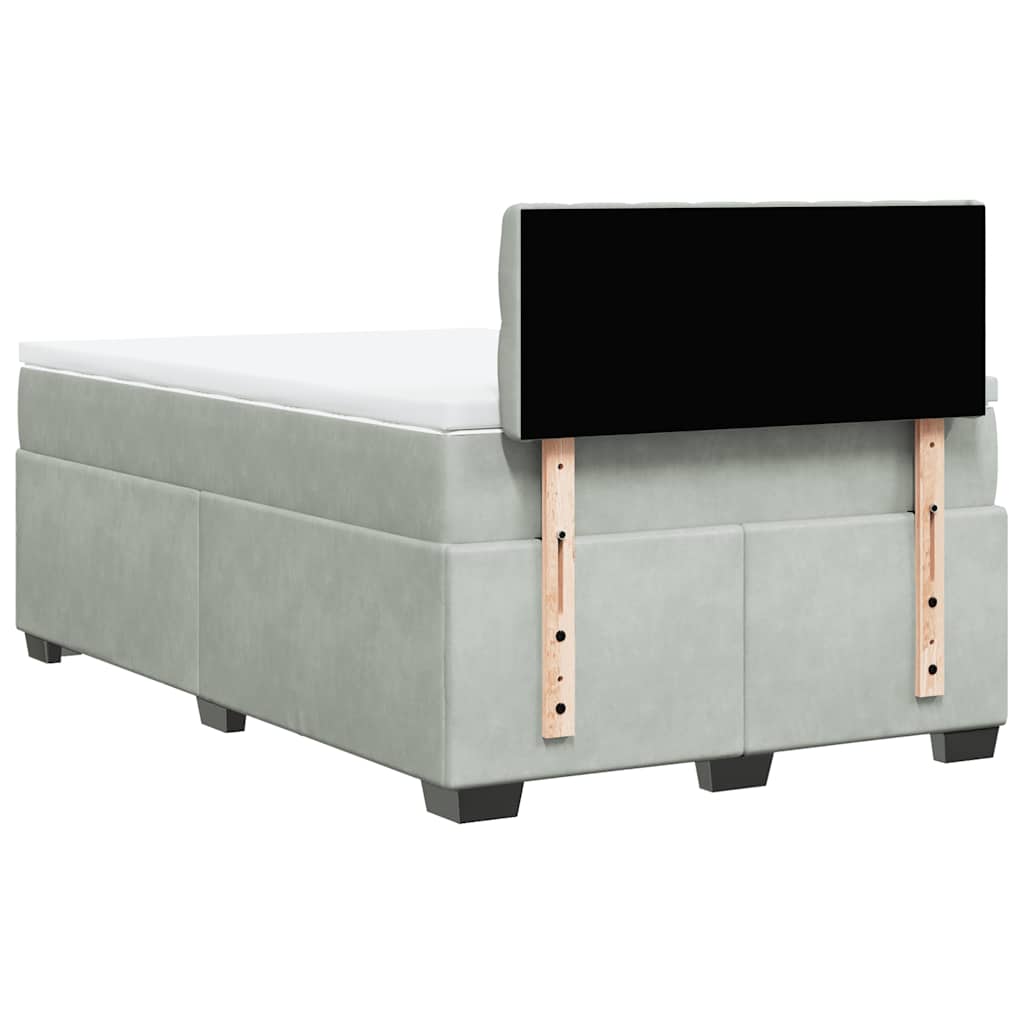 Giroletto a Molle con Materasso Grigio Chiaro 120x190cm Velluto