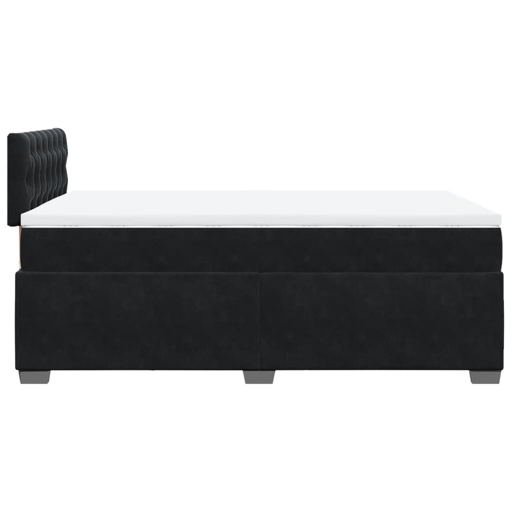 Giroletto a Molle con Materasso Nero 120x190 cm in Velluto | homemem39