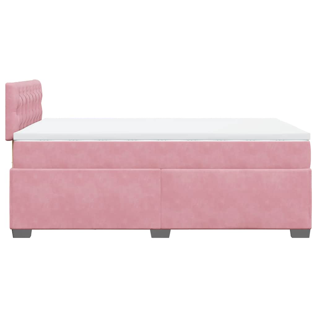 Giroletto a Molle con Materasso Rosa 120x190 cm in Velluto | homemem39