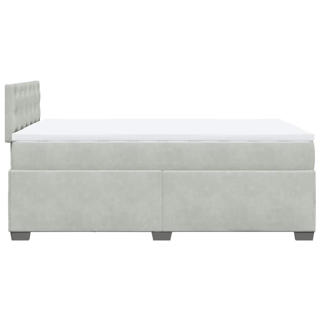 Giroletto a Molle con Materasso Grigio Chiaro 120x190cm Velluto | homemem39