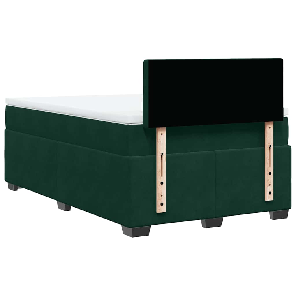 Giroletto a Molle con Materasso Verde Scuro 120x190 cm Velluto