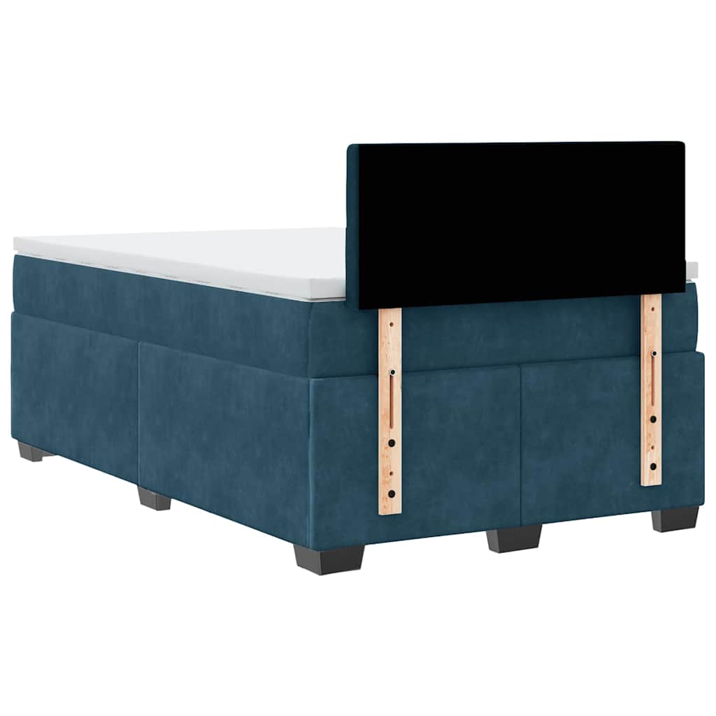 Giroletto a Molle con Materasso Blu 120x190 cm in Velluto