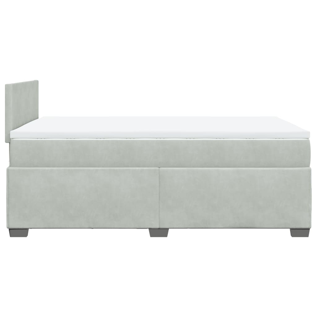 Giroletto a Molle con Materasso Grigio Chiaro 120x200cm Velluto | homemem39