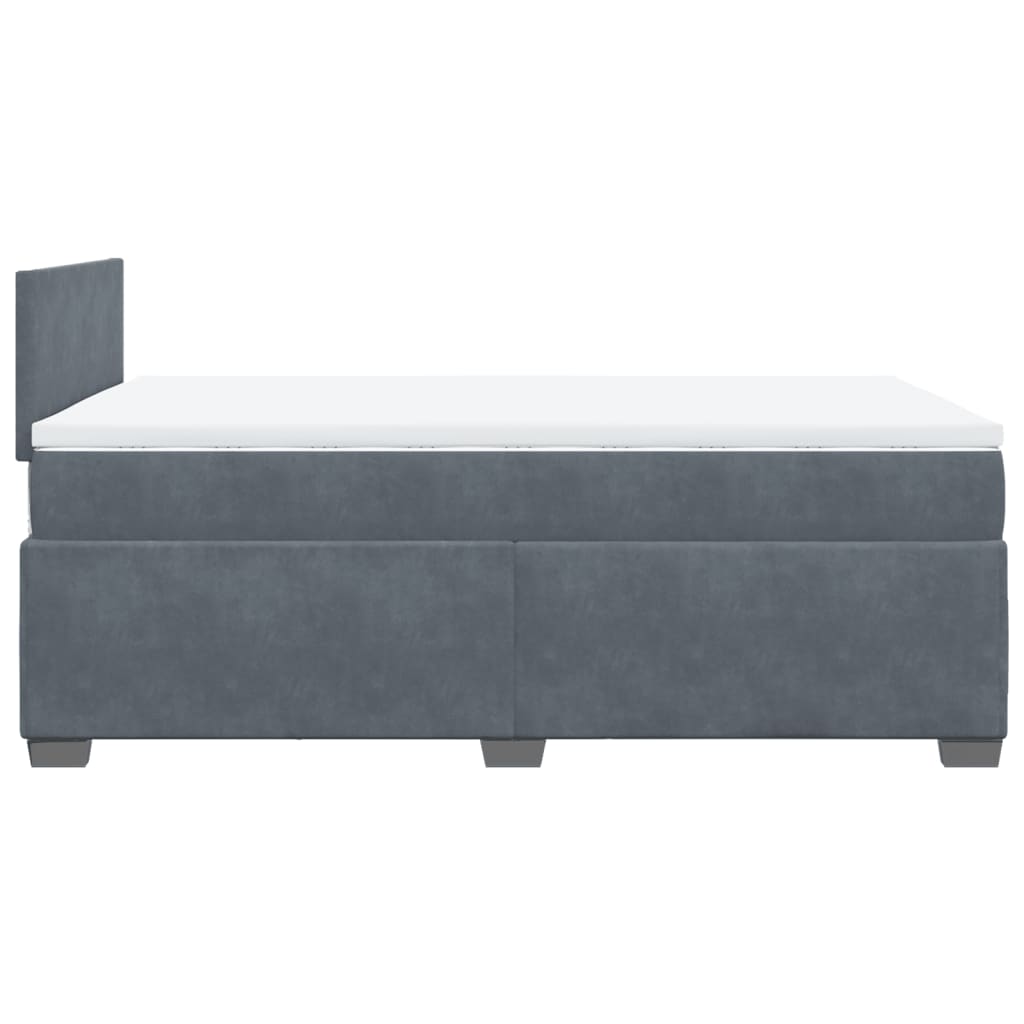 Giroletto a Molle con Materasso Grigio Scuro 120x200 cm Velluto | homemem39