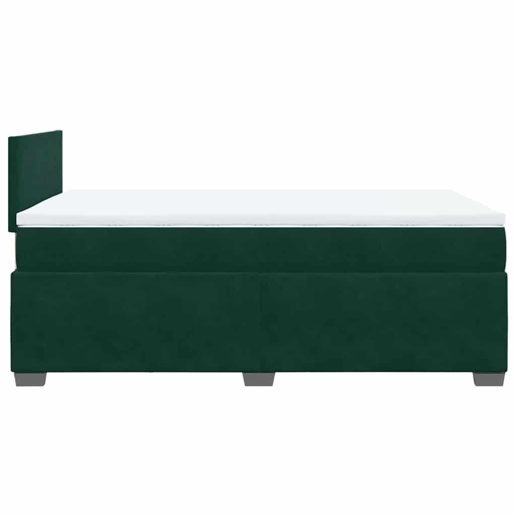 Giroletto a Molle con Materasso Verde Scuro 120x200 cm Velluto | homemem39