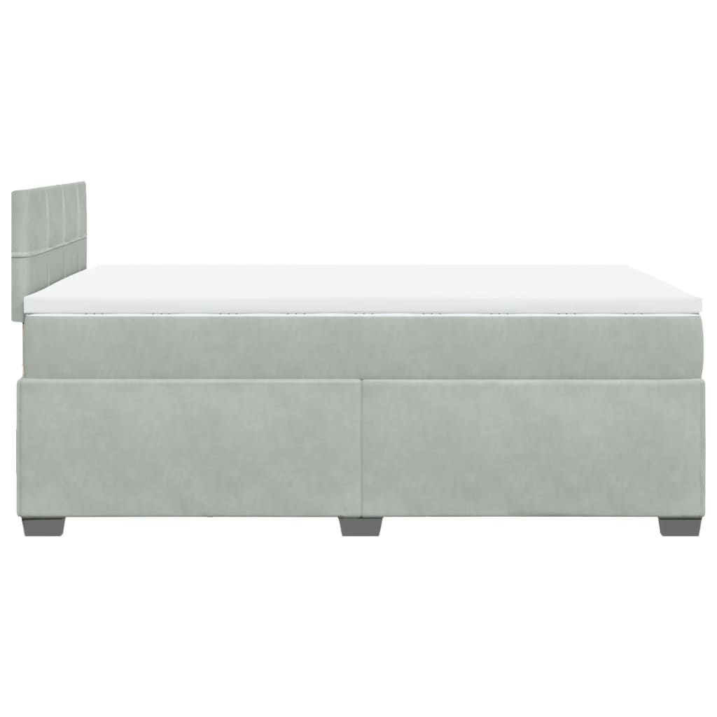 Giroletto a Molle con Materasso Grigio Chiaro 120x200cm Velluto | homemem39
